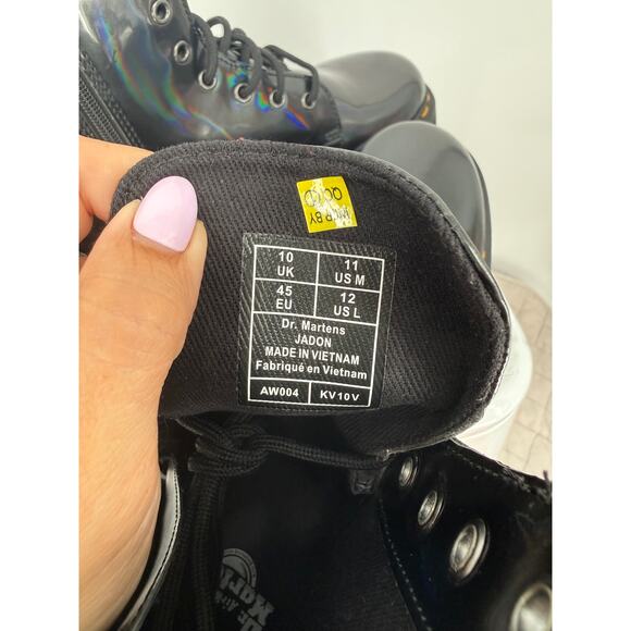 New Doc Dr. Martens Jadon Hologram Black Gray Leather Platform Boot Size Mens 11 main image 5